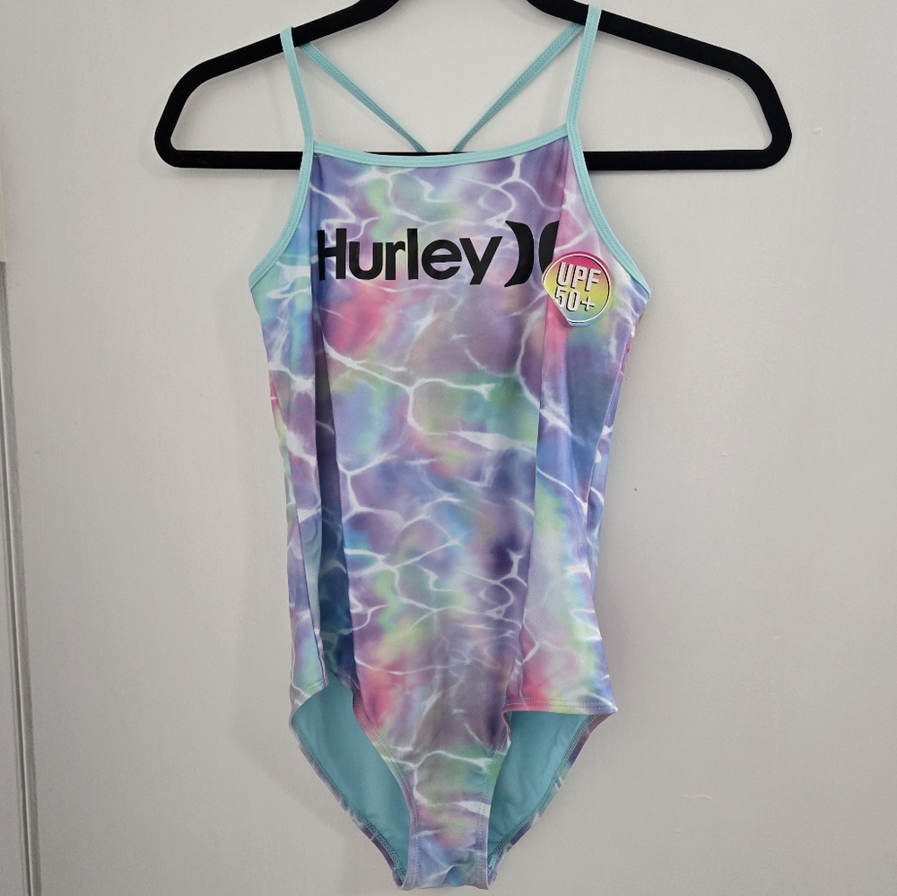 Hurley NWT Tie-Dye One Piece Girls Swimsuit - Size 12-14